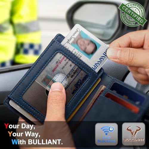 Image of BULLIANT Slim Wallet For Men 12Cards,Magnetic Flip Build-in Money Clip Airtag Compatible-RFID Blocking