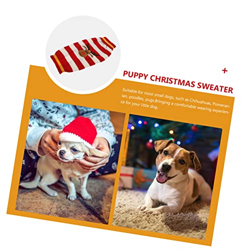 Balacoo 3 Pçs Suéteres Decorativos Traje-Padrão Branco Roupas Listras L Para Fios De Lã Festa Gatinh