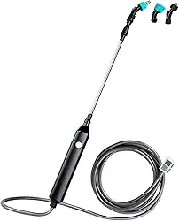 Pulverizador Elétrico Recarregável com Bateria 1800mAh, Haste Retrátil e Mangueira 3m – Bomba Agrícola 4W com Bicos Intercambiáveis para Jardinagem, Limpeza e Higienização