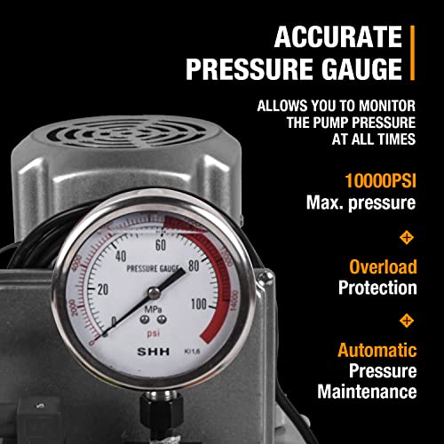 Image of Hydraulic Electric Pump 8.4Quart 2.1Gallon Single Acting Solenoid Valve 8L Hydraulic Power Pack Cylinder Electric Portable Pump, ZCB-700D