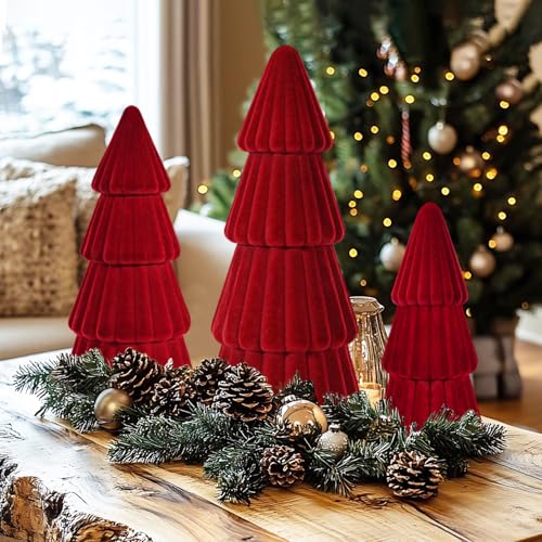 Miaikoe 3 Stück Samt Weihnachtsbaum Dekorationen Verschiedene...