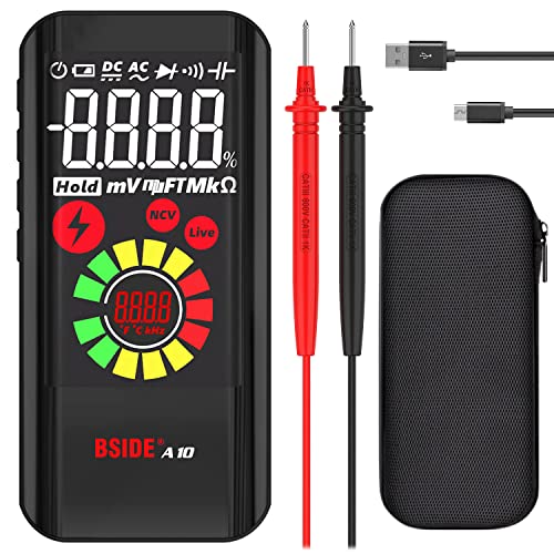 Bside Rechargeable Digital Multimeter Color Lcd 3 Results Display 6000 Counts Auto-Ranging Pocket Voltmeter Cap Duty Cycle Live Check Voltage Tester #TOP18