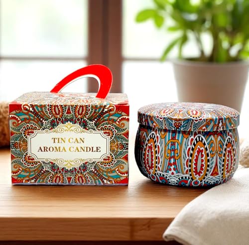 Image of Mandala Candle | Handcrafted Scented Wax Jar with Intricate Mandala Design | Spiritual Home Decor & Gift (Golden Aura Mandala)