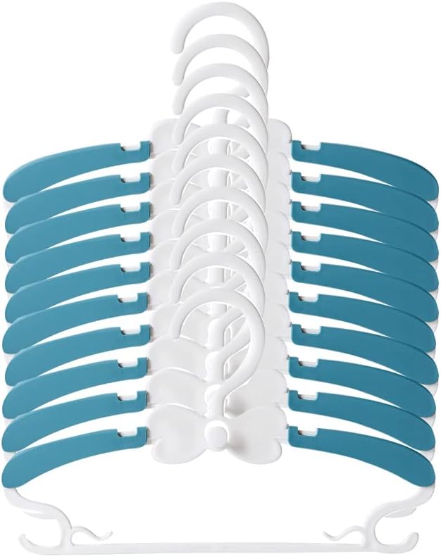 Thin Hangers 10 Pack Children's Hanger Plastic Coat Hangers Non Slip Clothes Hanger for Kids Hanger with Ajustable Closet Decor