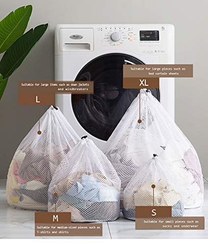 4 Sacchetti Per Bucato In Rete Con Coulisse - Lavabili In Lavatrice, Proteggi Capi Delicati, Biancheria Intima, Calze - Multiuso Per Viaggio E Palestra - 2