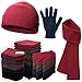 Moda West 72-Pack Gloves, Scarves, and Beanies - Wholesale Unisex Winter Accessories - Bulk 24 Glove Pairs, 24 Scarves, 24 Beanies