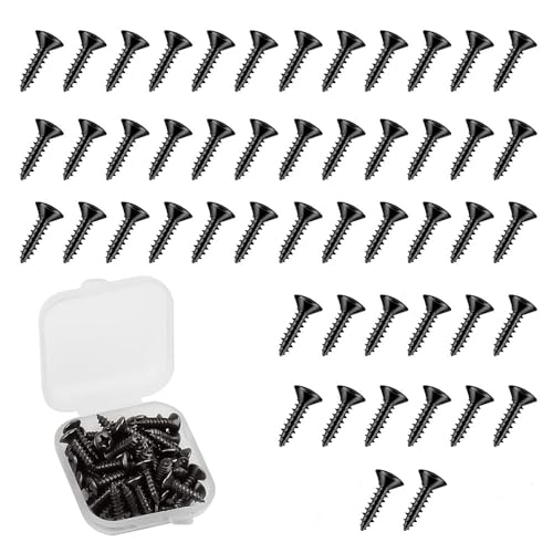 Armastuse 50 Pièces Vis pour Guitare et Basse Électrique,Jeu de Montage pour Protecteurs (Noir)