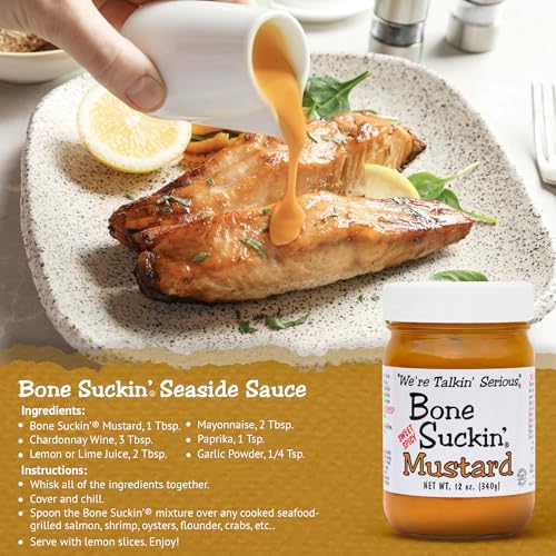 Bone Suckin' Sweet Spicy Mustard, National Champion, Made in the USA, Non-GMO, Gluten-Free, Kosher and has No High Fructose Corn Syrup - 2 Pack (12 oz, Spicy)