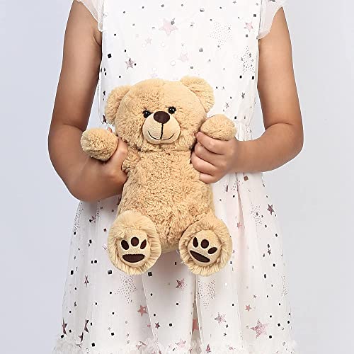 Lotfancy Teddy Bear Stuffed Animal, 10'' Brown Baby Bear Plush Toy, Gift For Kids Boys Girls #TOP3