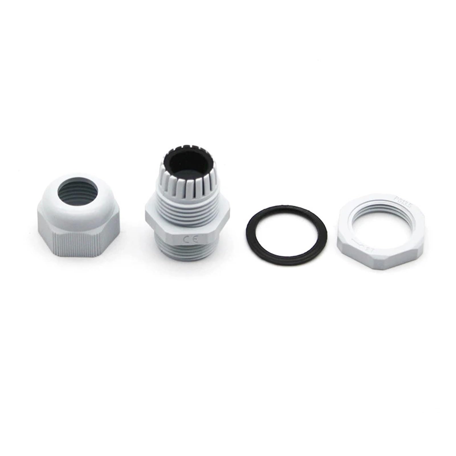 10Pcs Cable Gland Nylon Joint IP68 PG7 For 3-6.5mm Plastic Black White PG13.5 Locking Connector PG19 PG11(PG21 White)