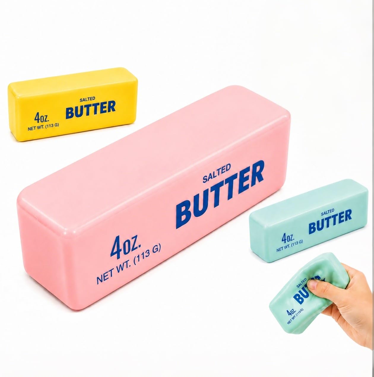 Crunchy Butter Squishy ASMR Stress Ball with Colorful Block Filling, Soft Slow Rising Butter Fidget for Desk, Office, Party Favors & Gifts(pink, Brick Filled)