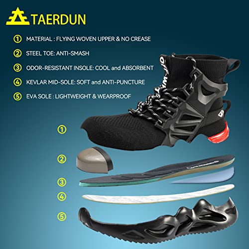 Image of Steel Toe Work Boots for Men Slip on Chelsea Boot with Kevlar Anti-Puncture Sole, ASTM F 2412-24, Men's Industrial & Construction Shoes, Non-Slip Safety Shoes