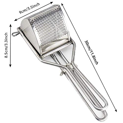 Foto von SANBLOGAN Kartoffelpresse Edelstahl, Kartoffelpresse Triangel Kartoffelstampfer Multifunktionale Saftpressen Kartoffelquetsche für Kartoffelbrei, Baby Flauschige Rezepte, Gemüsebrei, Püree Obst Maker