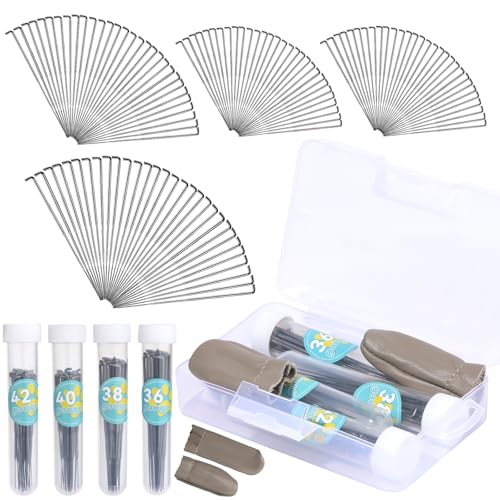 Image of Yizzvb 120 Pcs Needle Felting Needles, 4 Sizes Wool Felting Needles | Needle Felting Tools Supplies Kit with Felting Needles Fingercots Storage Box for DIY Wool Needles Felting Crafts