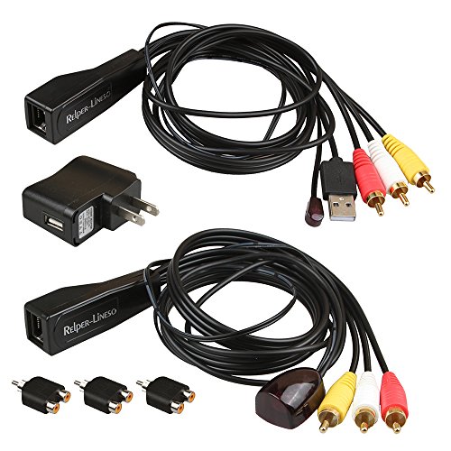 image for Relper-Lineso TV 3 RCA A/V and USB IR Remote Control Extender Kit Over
