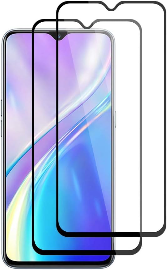 Henxunton Screen Protector for Realme X2，Realme XT，Oppo K5 6.4", [Black-2 Pack] [Full Coverage] Protective Tempered Glass [No white edges] Protective Film for Realme X2，Realme XT，Oppo K5 Smartphone