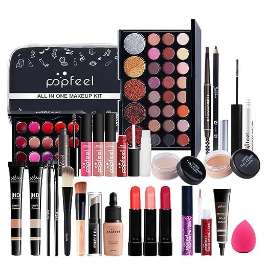 Nestlingâ 18 Stück Professionelle Kosmetik Make-Up Pinsel Werkzeuge Kosmetik Make-Up-Pinsel-Set Mit Roll Up Pu-Leder Tasche, Holzgriff 8 BrilliantDay 26 Stück Mehrzweck Make-up-Set All-in-One Make-up-Geschenkset Kosmetik-Palette Starter Kit Lipgloss Blush Brush Lidschatten-Palette Hochpigmentierte Für Frauen Mädchen