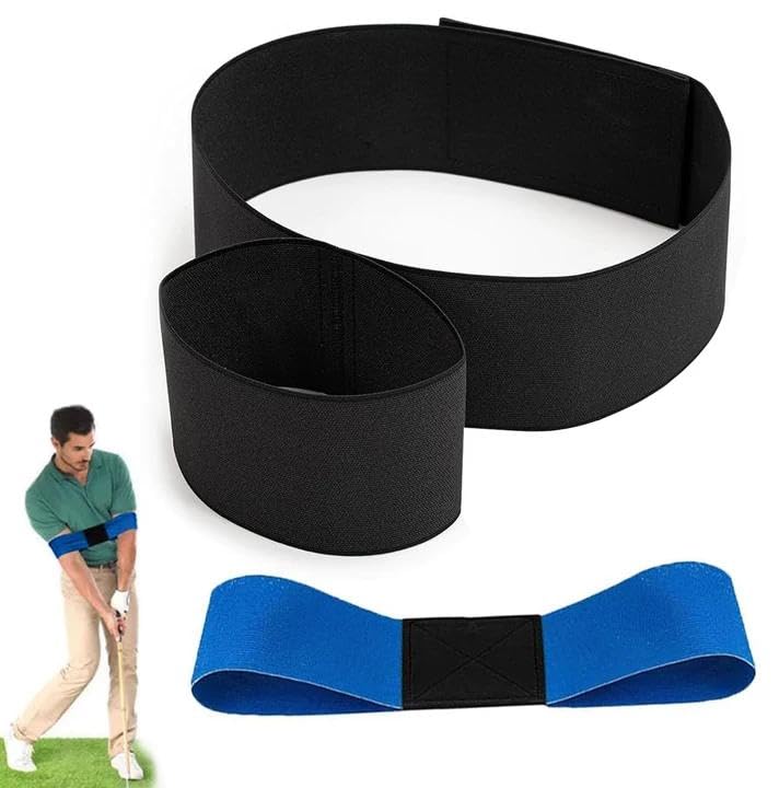 Lonimia TRS Slider Golf Training Aid: Adjusable Golf Swing Trainer for Swing Correcting Practice, Elastic Golf Swing Correction Arm Band for Beginners, Men & Women (2 Pack)