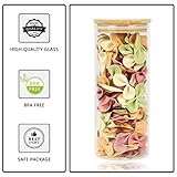 Glass Storage Jars with Lids High Borosilicate Glass Clear Airtight Food Storage Container Jar with Sealing Lid, Tea, Coffee Beans, Flour, Candy, Cookie, Spice, Cereal (1000ML-3Pcs) - Image 3