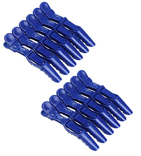 HI GIRL Styling Hair Clips Duckbill Clip Hair Sectioning Plastic Alligator Hair Clip with Nonslip Grip and Wide Teeth Hair Styling Clips-12Pack (blue)