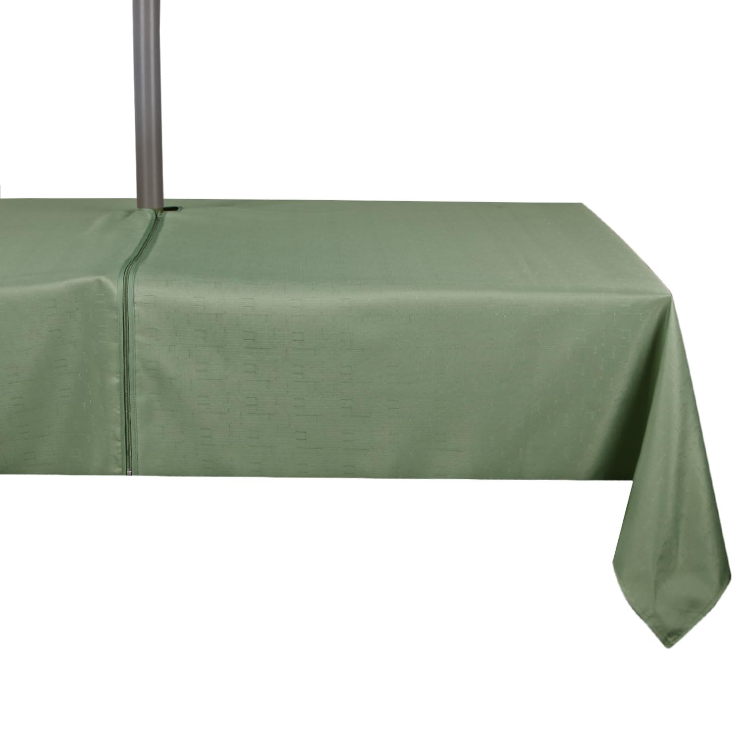 Mantel para exteriores, sin arrugas, resistente a las manchas, tela de poliéster impermeable, con cremallera y agujero para sombrilla para picnic, fiesta, cena, patio, jardín (60 x 84