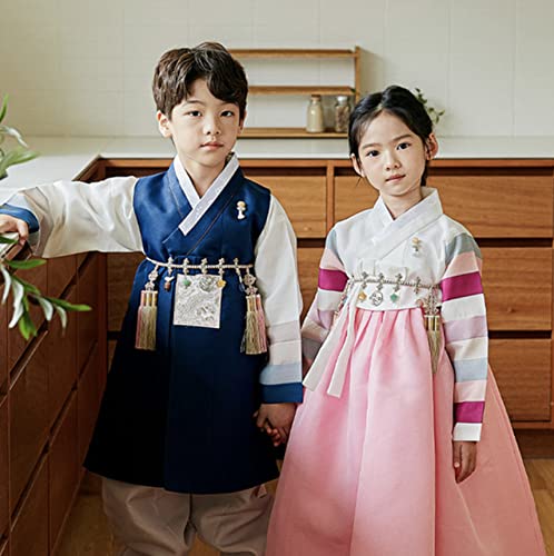 Mutil Colored Sleeves Navy Hanbok Boy Hanbok for 100days~15y/o Korean Traditional Dress Baby Boy Kids Hanbok3