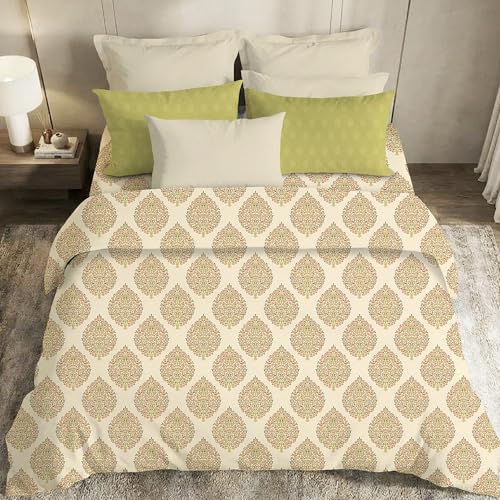 Image of MYTRIDENT Soft Comfort Bedsheet for Double Bed, 100% Cotton Bedsheet, Soft and Breathable, King Size Bedsheet with 2 Pillow Covers - Soft Paisley