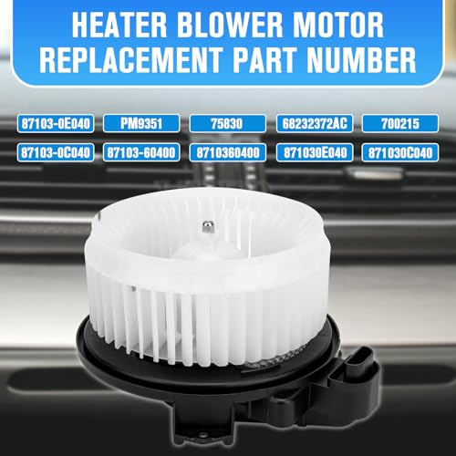 87103-0E040 AC Blower Motor Compatible for 2005-2020 Toyota Avalon|Toyota 4Runner|Toyota Highlander|Toyota Tundra|Toyota Camry|Toyota Venza|Lexus Replaces 87103-60400 PM9351 75830 - Thumbnail 2