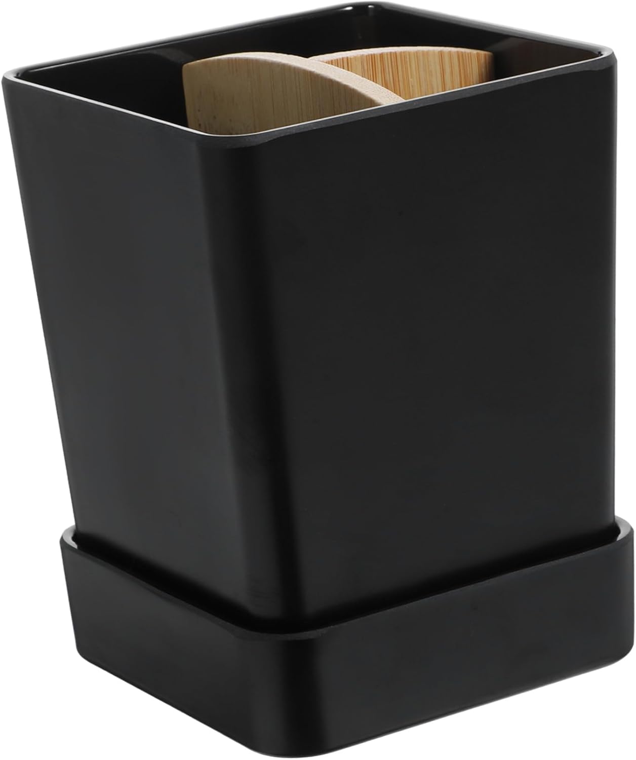 Non-Slip Toothbrush Holder with Drainage Slots Compact Toothpaste Organizer for Bathroom Countertops Smooth Polished Surface and Stable Storage Stand for Tooth Brushes and Pastes