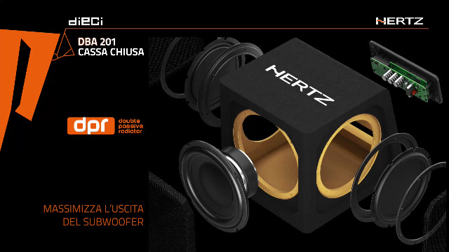 Subwoofer Hertz DBA 201 F Per Auto - Slim Da 200mm, 440W, Con Amplificatore Integrato - Ideale Sotto Sedile