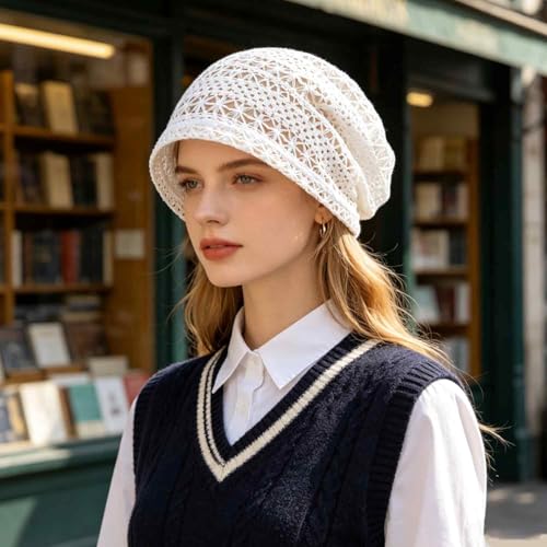 Gorro brillante de encaje para mujer, liviano y transpirable miniatura 2