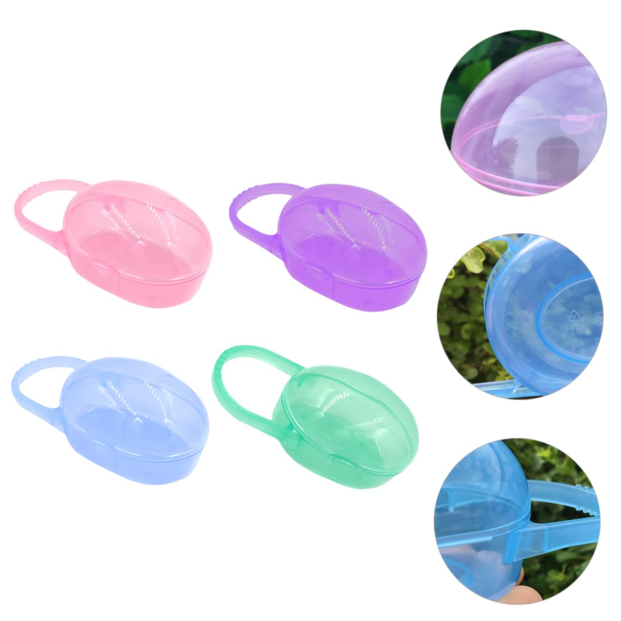 4pcs Portable Pacifier Holder Case Pacifier Storage Box Pp Material Travel-Friendly Design for Easy Soothing and Organization Random Colors