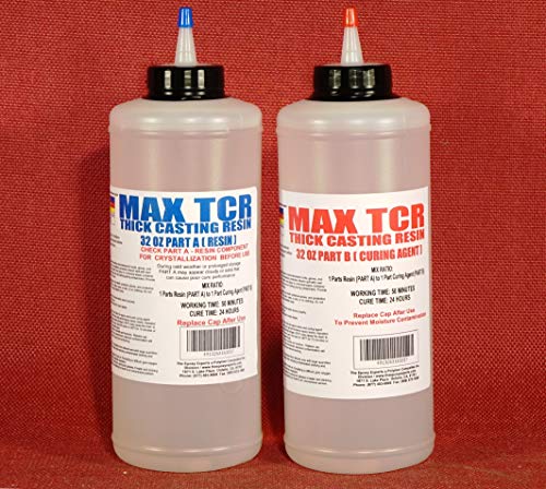 Floral Cast Epoxy Resin - MAX TCR A/B - Creates Water Simulation for Flower Arranging -Thick Casting Resin, Crystal Clear, Flexible, Room Temperature Cure - MAX TCR A/B 1/2 Gallon Kit