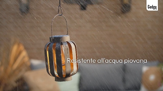 Lanterna Solare Da Giardino Gadgy Set Da 2 - LED Nero E Oro, Metallo, Per Esterni E Decorazione - Foto 6