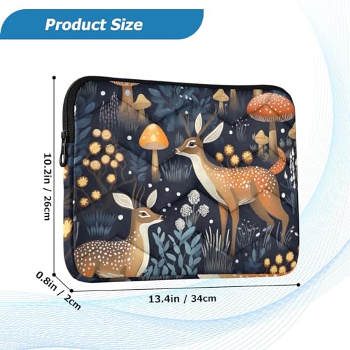 Funda para portátil 13-14 pulgadas Colorful Deers Mushrooms miniatura 3
