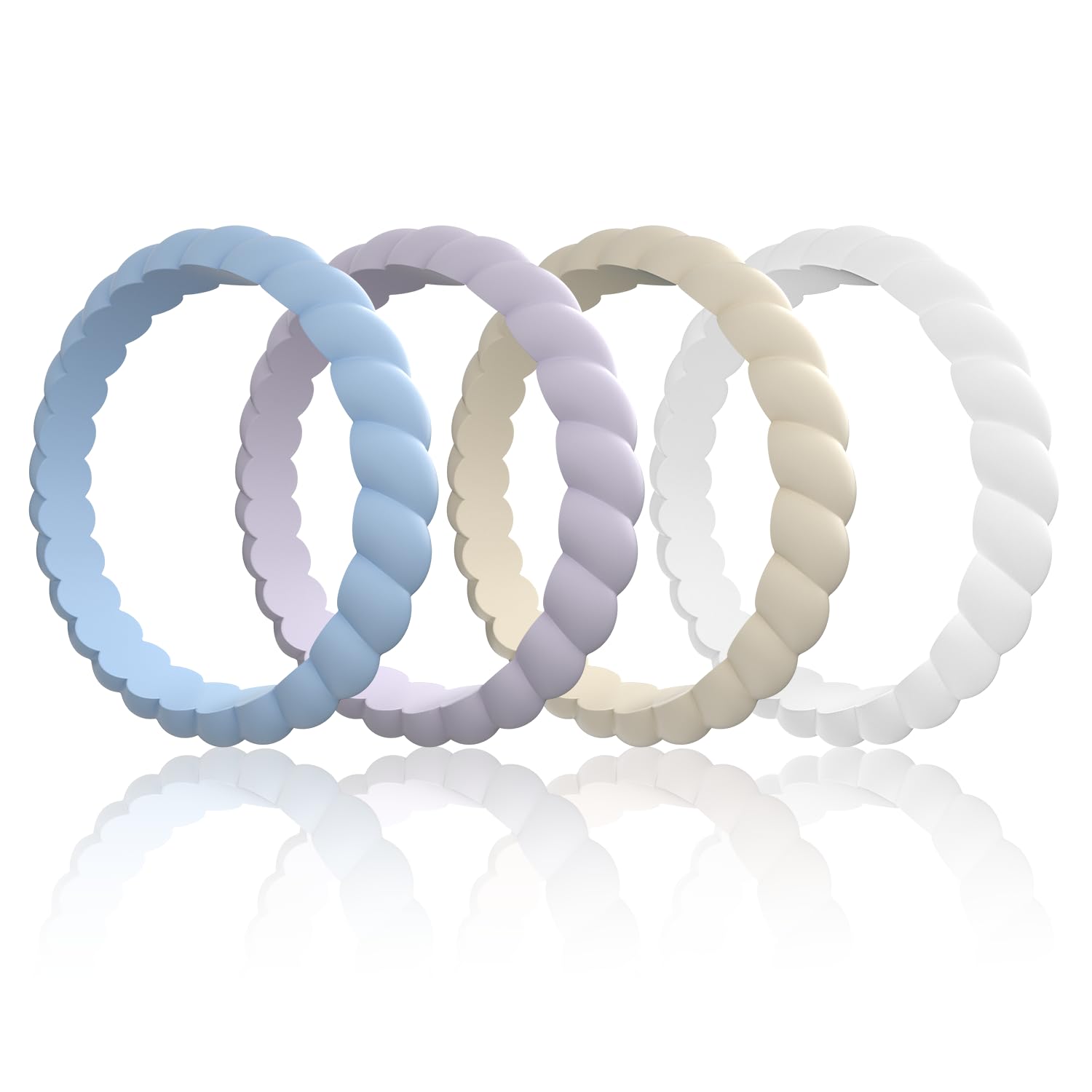 Egnaro Women's Silicone Anniversary Wedding Ring 2.5mm Wide 1.8mm Thick