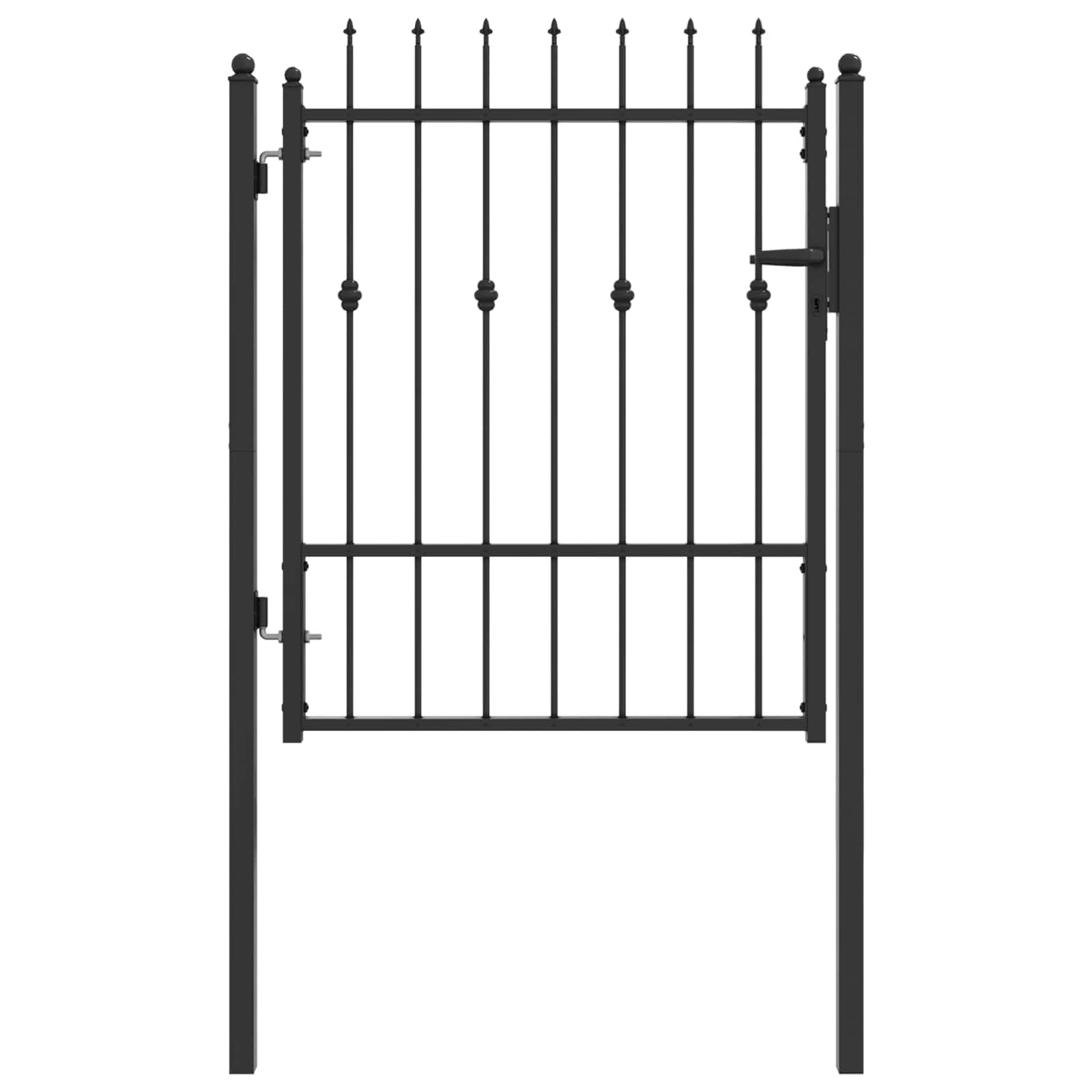 HORST - Cancello per recinzione in metallo, 100 x 125 cm, nero | Design anti-salita, verniciatura a polvere resistente alla corrosione, meccanismo di chiusura stabile, stile moderno