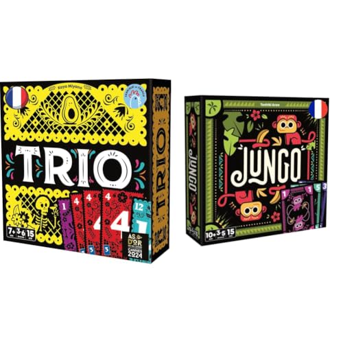 Asmodee Lot de Trio - Jeu de Cartes Made in France + JUNGO - Jeu de Société pour Enfants dès 10 Ans - 15 Min