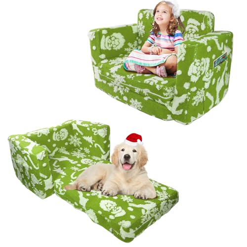 OSYKIU Kids Sofa, 2-in-1 Toddler Fold Out Couch, Comfy...