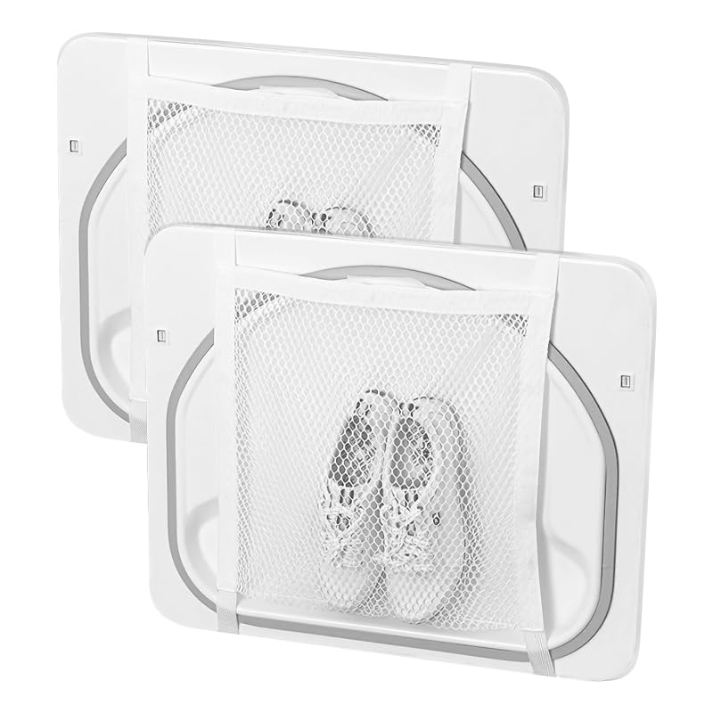 2pcs Shoe Washing Machine Bag, 15 * 16.5inch Mesh Laundry Bags, Accessories for Shoe Dryers for Sneakers, Shoes Dryer Rack Inside Dryer (white bags)