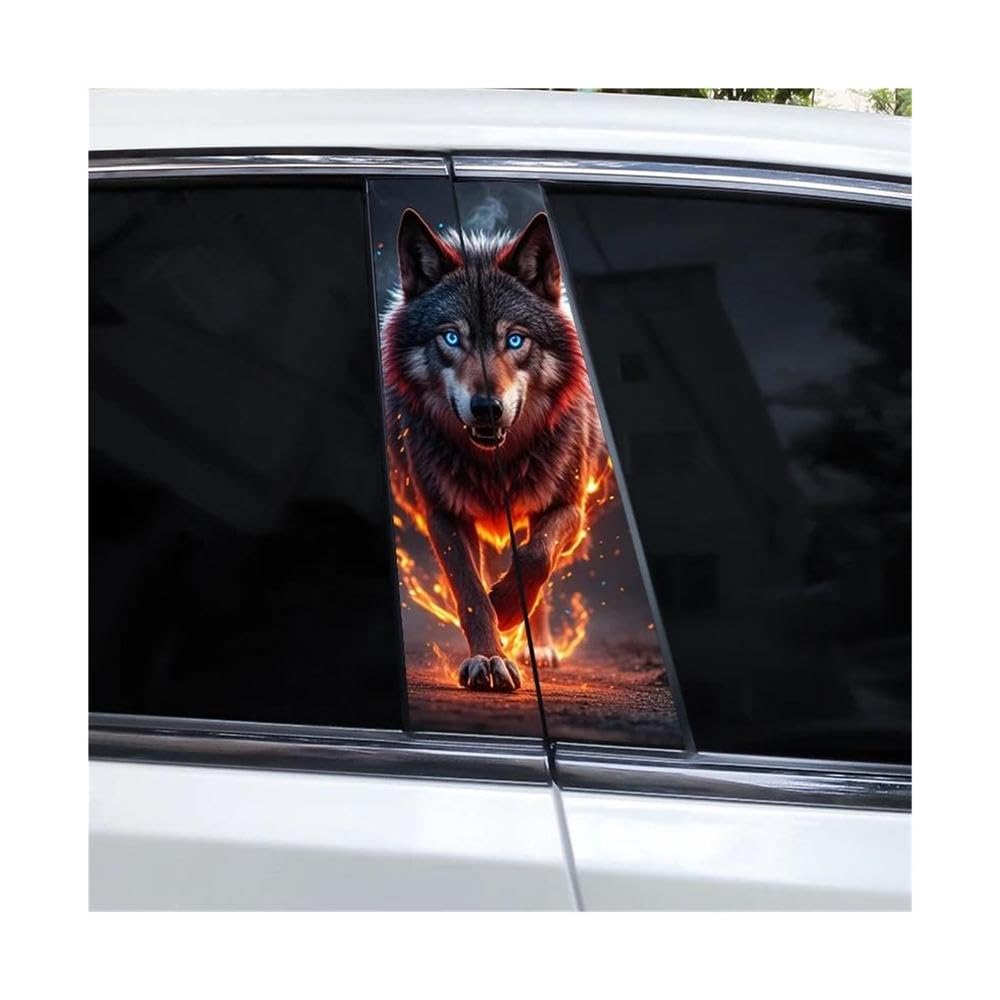 Body Parts 2pcs Tiger Animal Car B Pillar Waterproof Decal(B)