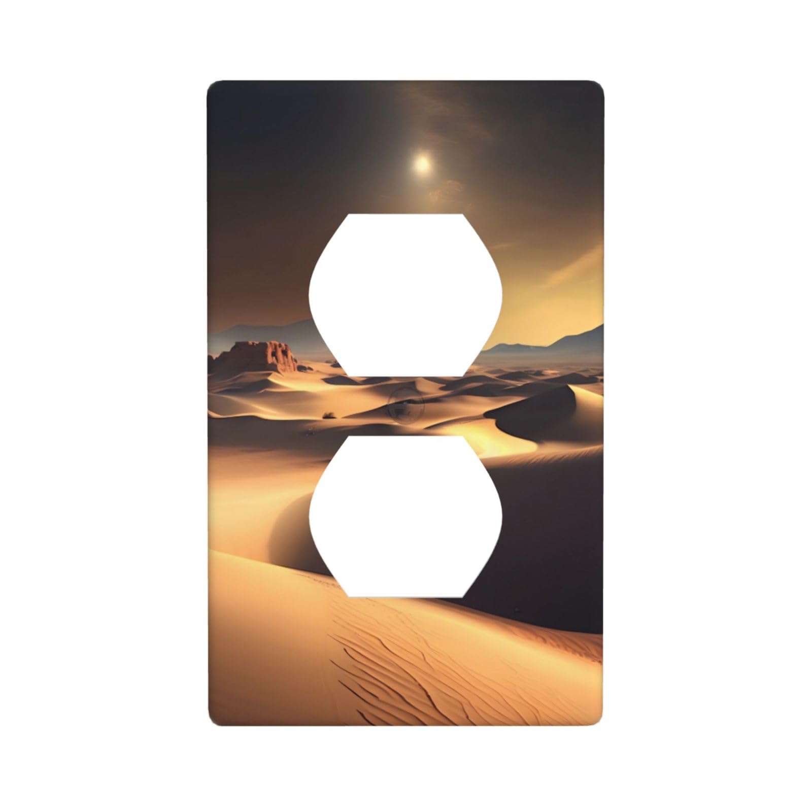 Cntdbu White Sahara Desert Unbreakable Polycarbonate Switch Plate-1 Gang Screwless Wall Plate For Home Office