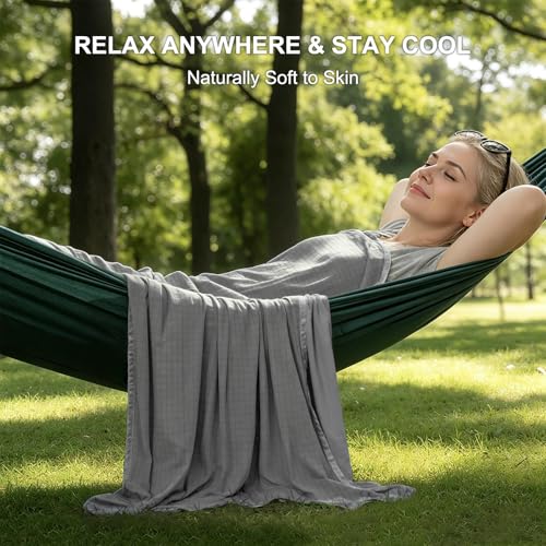 EMME Breathable Cooling Blankets Queen Size (90"x 90") for Hot Sleepers, Summer Bed Blanket, Thin Light Bedspread Coverlet for Night Sweats,Dark Grey Cold Blankets for Sleeping — view 6