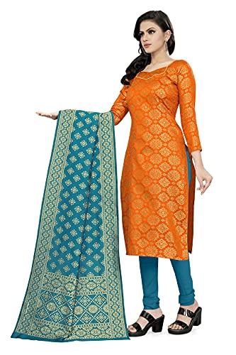 Image of AKHILAM Women's Jacquard Cotton Silk Unstitched Straight Salwar Suit Dress Material (30BNRS78 Parent)