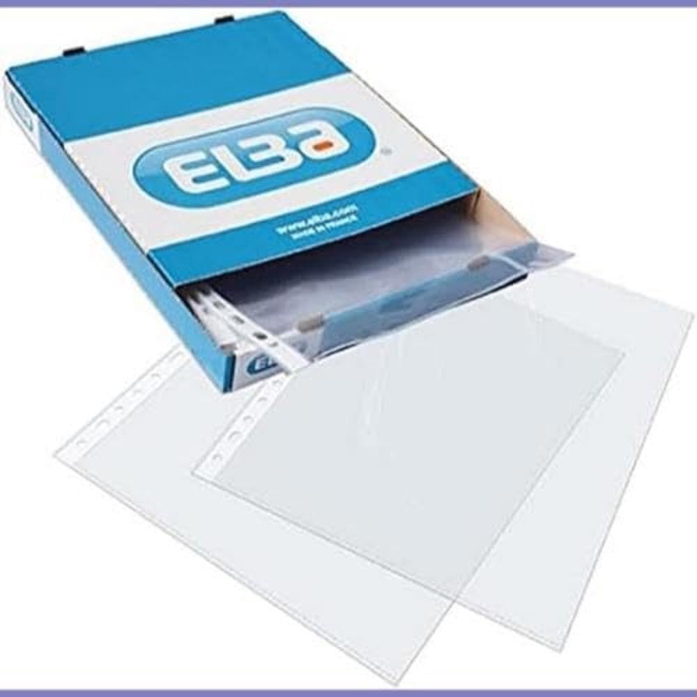 Fundas plástico folio(A4) Elba. 100 unidades. Multitaladro., transparente (400005366)