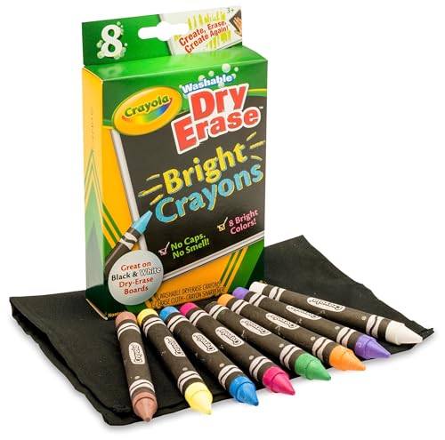 Crayola Washable Dry Erase Crayon, Assorted Bright Colors, Set of 8 by Crayola - Used condition - US$9.17