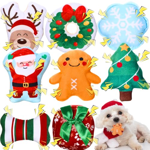 Juguetes Navideños Mordibles para Perros, 8 Piezas