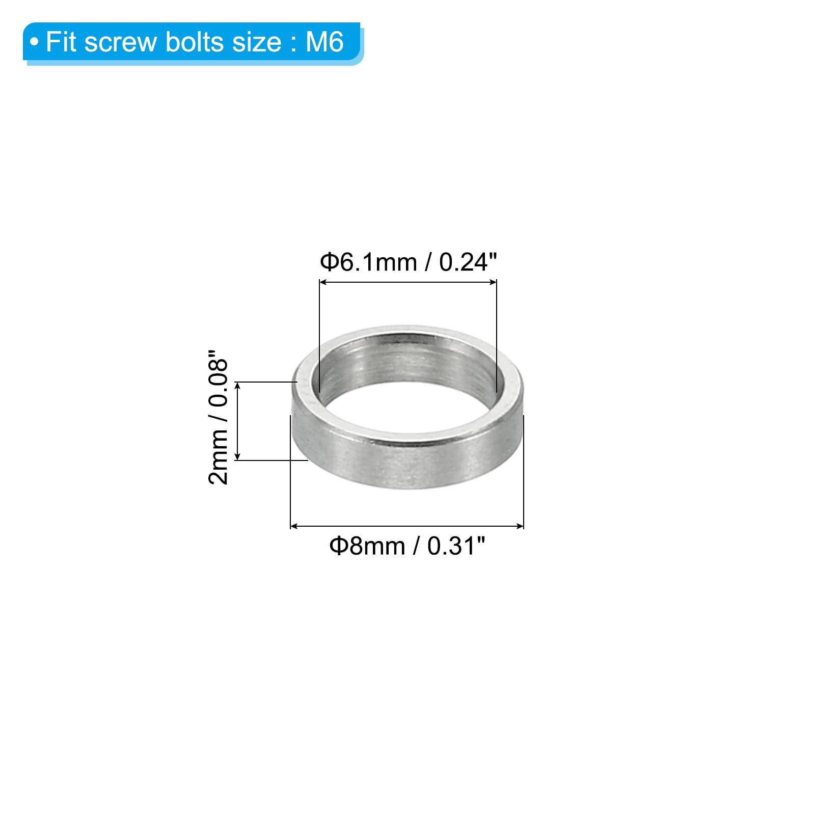 PATIKIL M6 Stainless Steel Spacers - Image 2