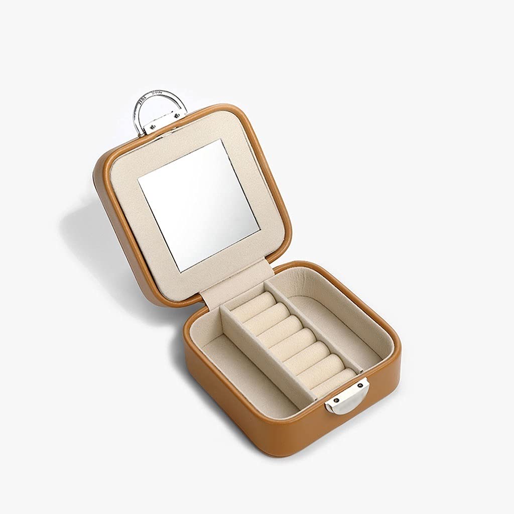pudełko na biżuterię Biżuteria Pudełko Damska Mała Biżuteria Schowek z Lock Travel Jewelry Case Odpowiedni do bransoletki Bransoletka Najlepszy prezent (Color : A)