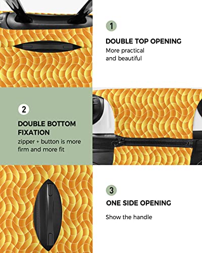 Travel Luggage Cover Spandex Elastic Suitcase Cover for Luggage, Scratch Proof Luggage Cover Protector for Trunk Case 22-25 Inch Luggage, Ombre Retro Ripple Orange2